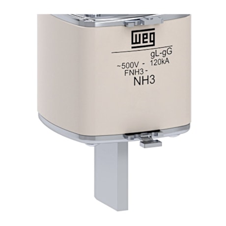 Fusível NH GL/GG Retardado 500A 120KA 500VCA FNH3-500U WEG-c7721ade-c9cc-4a1f-96fe-0271ed2c2b7b