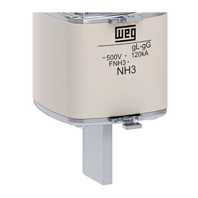 Fusível NH GL/GG Retardado 500A 120KA 500VCA FNH3-500U WEG-e616234f-6bd0-461f-87f9-d20ec255f576