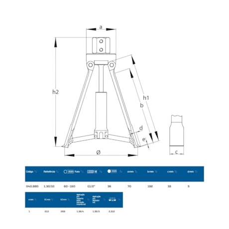 Garra Extração Interna Articulado 60 a 160mm 1.30/10 GEDORE-248ac08d-e839-432a-a7b5-282f804f8a11
