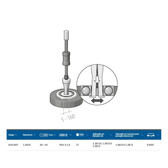 Garra Extração Interna Tipo Cunha 36 a 46mm 1.30/6 GEDORE-c92cf611-2226-4758-8612-92d560cdc7f6