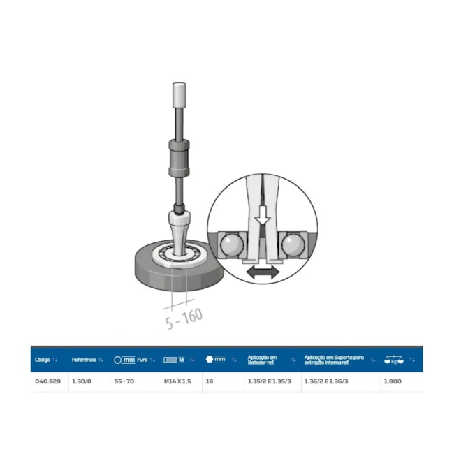 Garra Extração Interna Tipo Cunha 56 a 70mm 1.30/8 GEDORE-698f26a8-bebf-4744-b050-c6e76889cb32