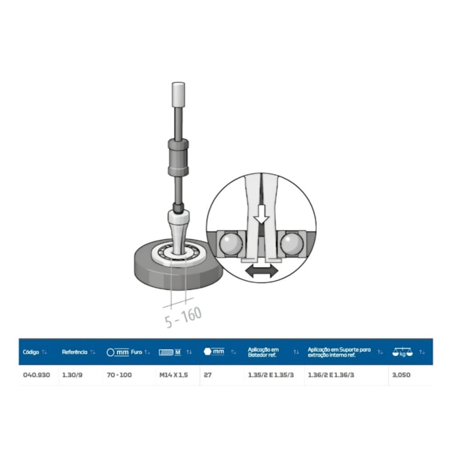 Garra Extração Interna Tipo Cunha 70 a 100mm 1.30/9 GEDORE-8daa0a17-c24b-4e15-aadb-900ae695245c