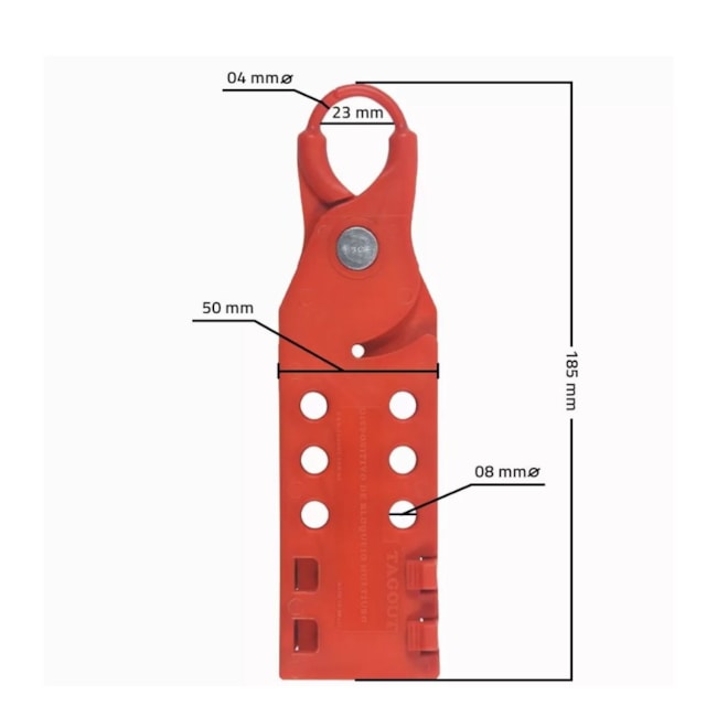 Garra Plástica de Bloqueio e Travamento Boca 6 Furos 23 x 4mm GP254BC TAGOUT-3e64d7f7-4643-49d0-9cb5-e26be204c5d6