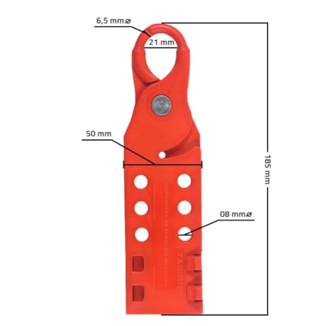 Garra Plástica de Bloqueio e Travamento Boca 6 Furos GP256BC TAGOUT-2db72124-5c8e-4528-9898-5e4651044802