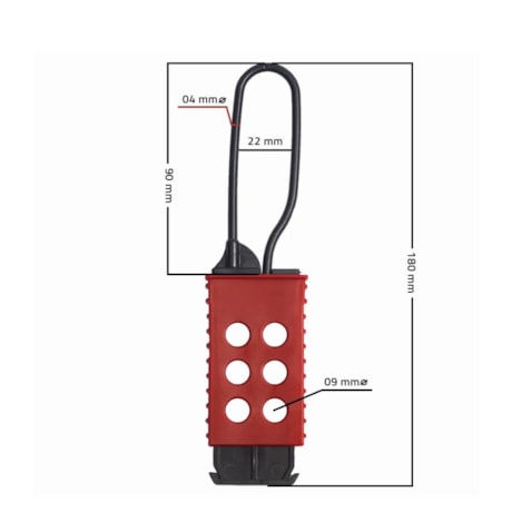 Garra Plástico 6 Furos 4mm Alça GP64A TAGOUT-c03c32d5-c173-4c72-9080-711629857037