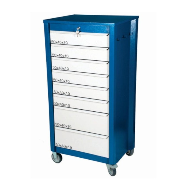 Gaveteiro para Ferramentas com 8 Gavetas e Rodas Azul G8 FERCAR -da95bd1c-30e6-4966-b5b4-60d3d28bf3d6
