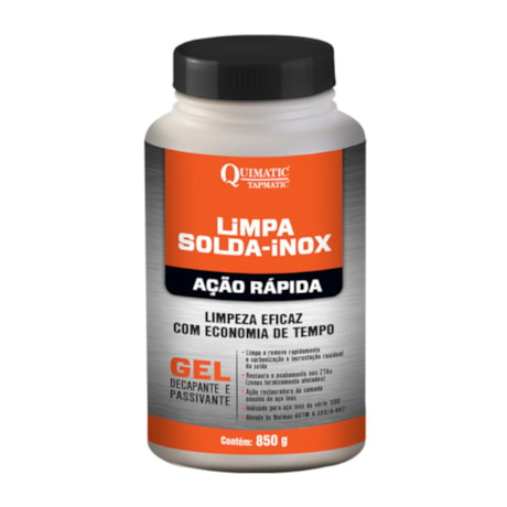 Gel Limpa Solda Decapante para Aço Inox Ação Rápida 850g LT1 TAPMATIC