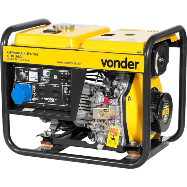 Gerador a Diesel 3.3/3.6 KVA Monofásico 110V/220V GDV 3600 VONDER-9e309f48-2e9c-4409-9f7d-68d50282bf59