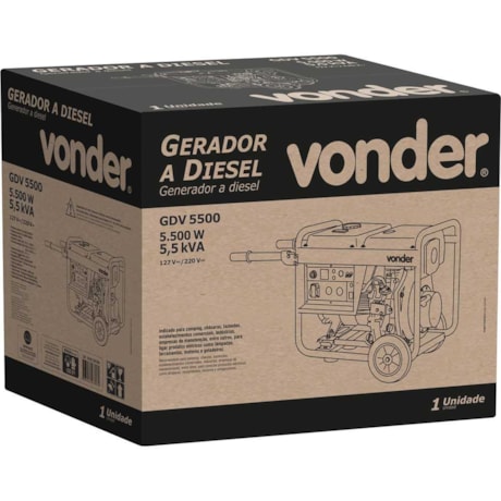 Gerador a Diesel 5.0/5.5 KVA Monofásico 110V/220V GDV 5500 VONDER-66bb0036-3d1d-4abf-8b82-e7a4461a3167