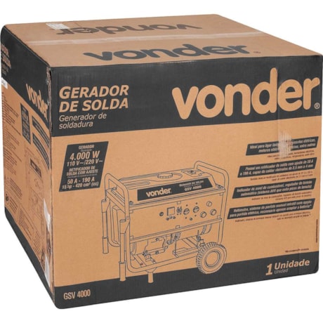 Gerador de Solda 2 em 1 4.000 W 190 A 6885400190 GSV 4000 VONDER-f328e024-6433-4107-9c5a-1bfcc2128976