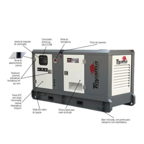 Gerador Diesel 40.0/44 KVA Trifásico 4C com ATS Integrado 220V TDMG40SE3D-ATS TOYAMA-a5c12617-6e19-45e7-b5fc-ebdee7e95f91