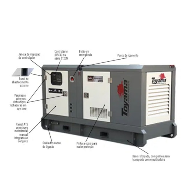 Gerador Diesel 40.0/44 KVA Trifásico 4C com ATS Integrado 220V TDMG40SE3D-ATS TOYAMA-eaf8b390-5a69-4e5a-93c1-fd028f858787