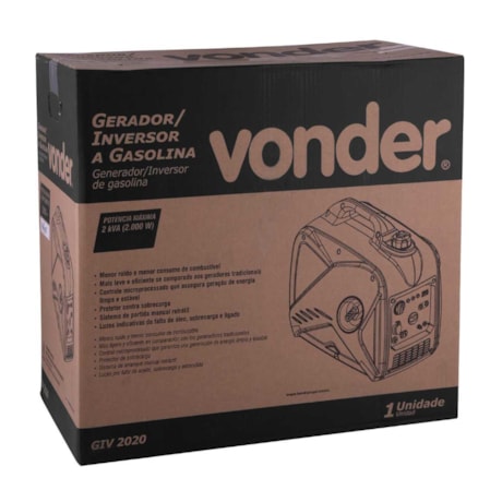 Gerador Inversor a Gasolina 2.000 W 4 Tempos Motor Monocilíndrico GIV 2020 VONDER-c5e145d1-e059-4bec-9b66-68d88a6d7142