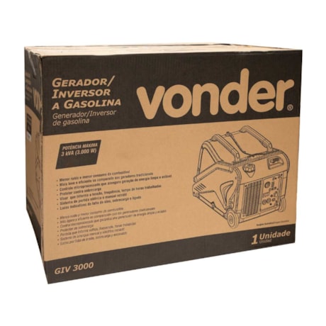 Gerador Inversor a Gasolina 3.000W 4 Tempos Partida Manual GIV 3000 VONDER-e8c47dd6-2e3d-4ceb-9d0a-d0e92095a0fe