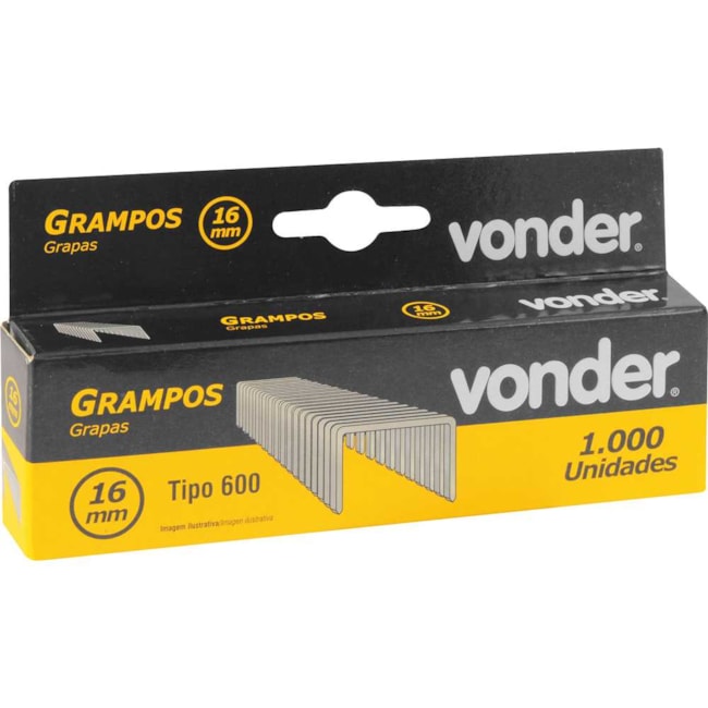 Grampo 16mm para Grampeador/Pinador Elétrico GPE 916 CX com 1.000 Un. 2898916016 VONDER-71315216-4297-4b12-8d0d-fe05eb1fc1d8