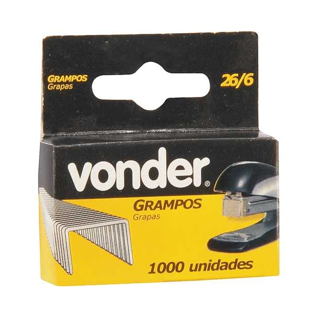 Grampo 6mm 26/6 Caixa com 1.000 unidades 2898266000 VONDER-3079ab30-e7bb-431e-bf87-484a775d60a3