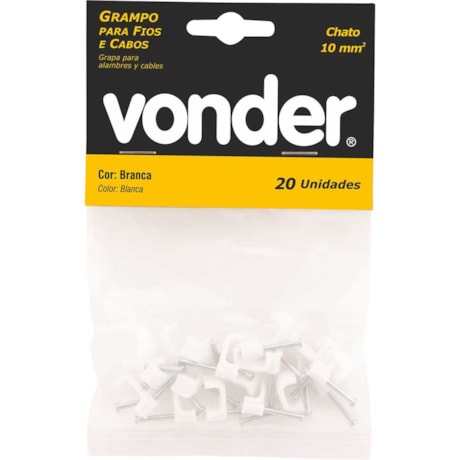 Grampo para Fios 10mm² Chato com 20 Grampos e 20 Pregos 2898020010 VONDER-81aad469-5d13-4708-b841-da91d718744d
