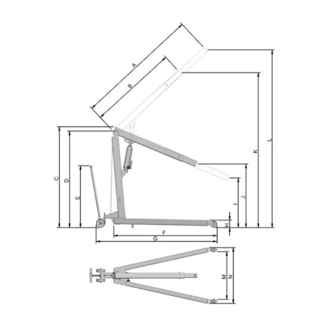 Guincho Hidráulico 2 Toneladas com Rodas de Ferro G2000E BOVENAU-130429c1-1cfa-4247-91fe-f4468ead6851