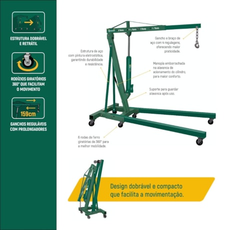 Guincho Hidráulico 2Ton Rodas de Ferro Dobrável SCAE5843-LA SATA-b9799e11-2f16-4091-acd3-ea0a8944e362