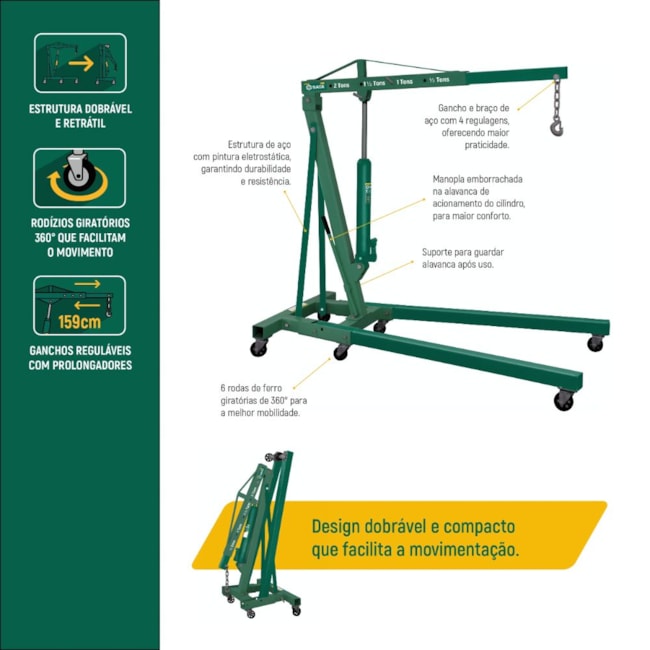 Guincho Hidráulico 2Ton Rodas de Ferro Dobrável SCAE5843-LA SATA-1678c516-fec4-476c-bdc0-4811c92cc5ad