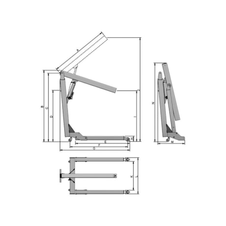Guincho Hidráulico 500 Kg Tipo U Dobrável Rodas de Ferro G 500UE BOVENAU-4e8541c4-0704-43e5-885b-85435bd339e1