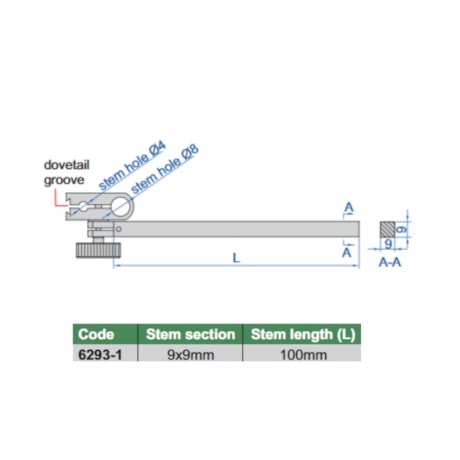 Haste Relógio Retangular com Piça 9x9mm 6293-1 INSIZE-adfbd70e-294d-4f7e-927b-5c888aee64e4