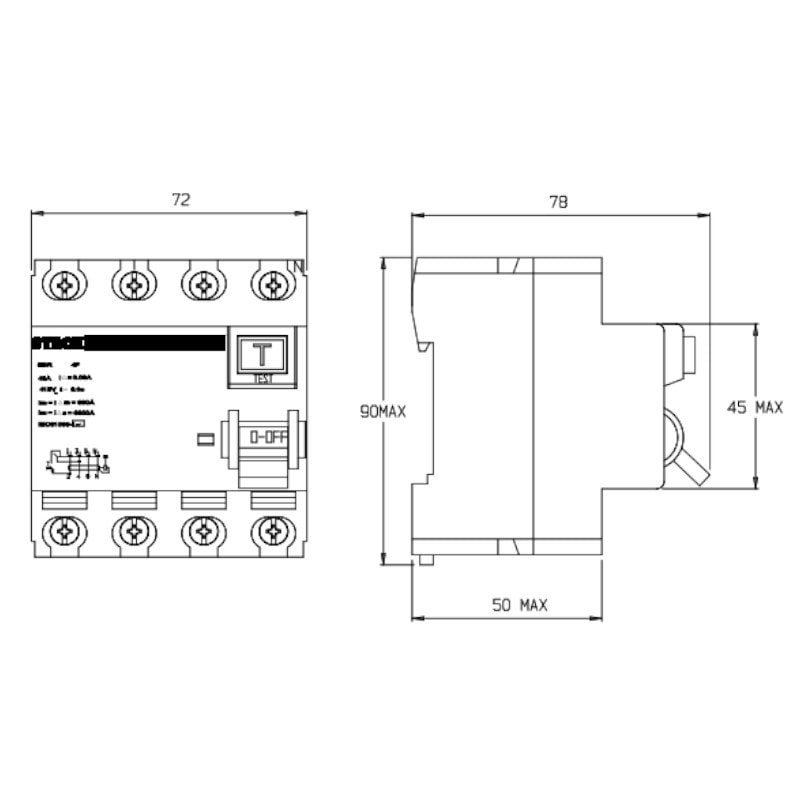 IDR Interruptor Diferencial Residual 4P 100A 300MA SDR410003 STECK ...