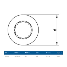 Inserto Estrela 24mm para Chave Catraca Marcha Livre 31R-24 GEDORE