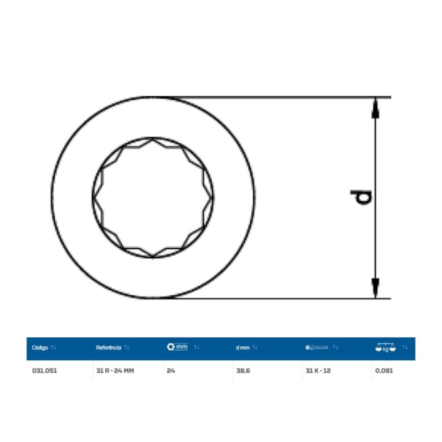 Inserto Estrela 24mm para Chave Catraca Marcha Livre 31R-24 GEDORE-6a6cf0a8-0106-4d4d-9128-e8f33f2cb3aa