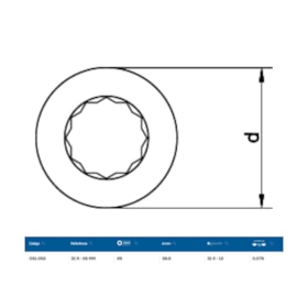 Inserto Estrela 26mm para Chave Catraca Marcha Livre 31R-26 GEDORE