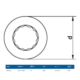 Inserto Estrela 41mm para Chave Catraca Marcha Livre 31R-41 GEDORE