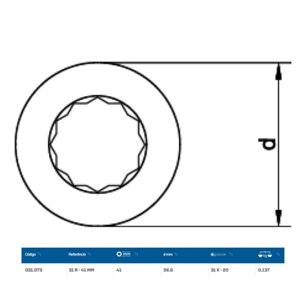 Inserto Estrela 41mm para Chave Catraca Marcha Livre 31R-41 GEDORE-5e792b37-7412-40c5-8e28-76ed2cb28992