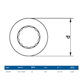 Inserto Estrela 46mm para Chave Catraca Marcha Livre 31R-46 GEDORE