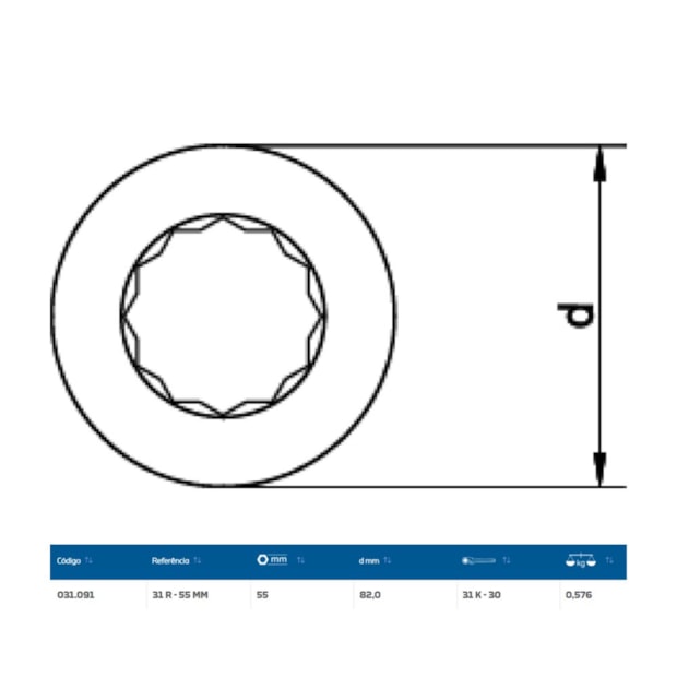 Inserto Estrela 55mm para Chave Catraca Marcha Livre 31R-55 GEDORE-85815bb7-4e82-4af4-8fe8-7b948e6a7191