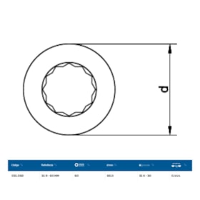 Inserto Estrela 60mm para Chave Catraca Marcha Livre 31R-60 GEDORE