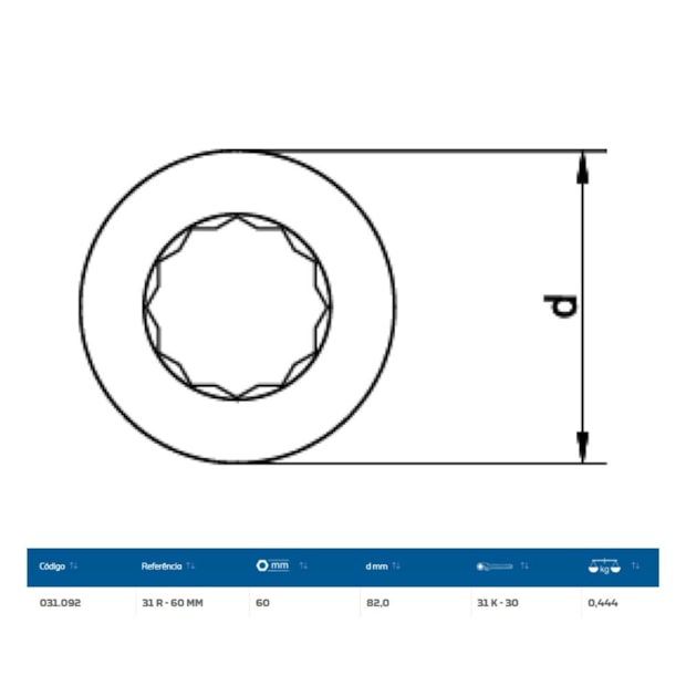 Inserto Estrela 60mm para Chave Catraca Marcha Livre 31R-60 GEDORE-a9024fd9-336a-4cf6-b88f-d381749322e4