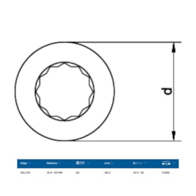 Inserto Estrela 65mm para Chave Catraca Marcha Livre 31R-65 GEDORE