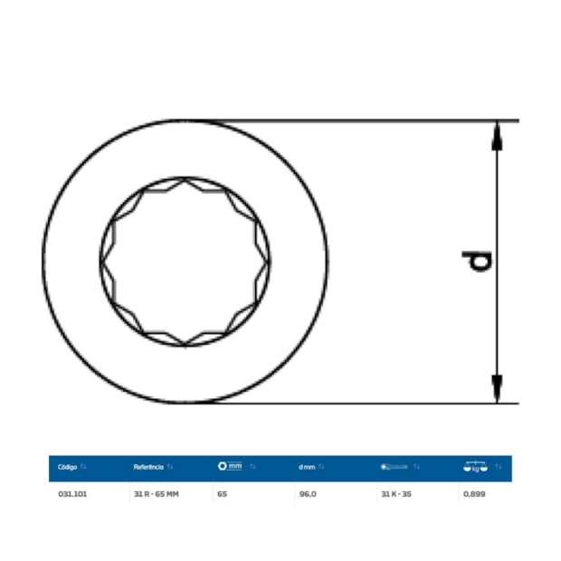 Inserto Estrela 65mm para Chave Catraca Marcha Livre 31R-65 GEDORE-4c4465ad-fac9-4d5c-a9cf-50670a32f730