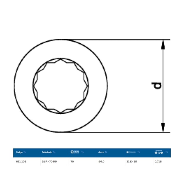 Inserto Estrela 70mm para Chave Catraca Marcha Livre 31R-70 GEDORE-a253e0e7-6f56-4bac-bf17-d37dce4529c3