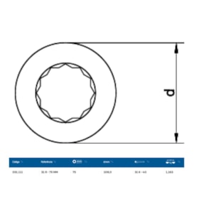 Inserto Estrela 75mm para Chave Catraca Marcha Livre 31R-75 GEDORE