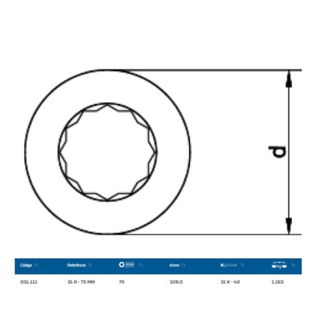 Inserto Estrela 75mm para Chave Catraca Marcha Livre 31R-75 GEDORE-f5c09a4c-e874-4ffa-940c-8d3ea6b663ac