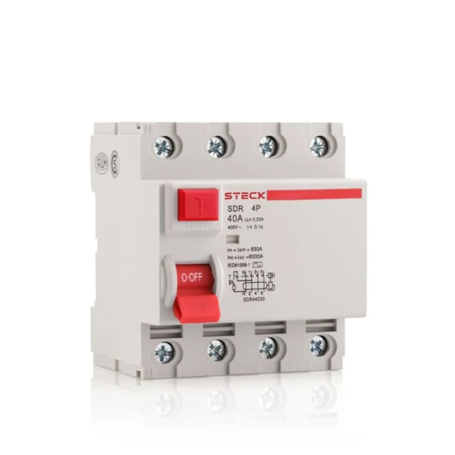 Interruptor Diferencial Residual 4P 40A 30MA SDR44030 STECK-9eb83338-7665-4367-a974-bc6b74341c95