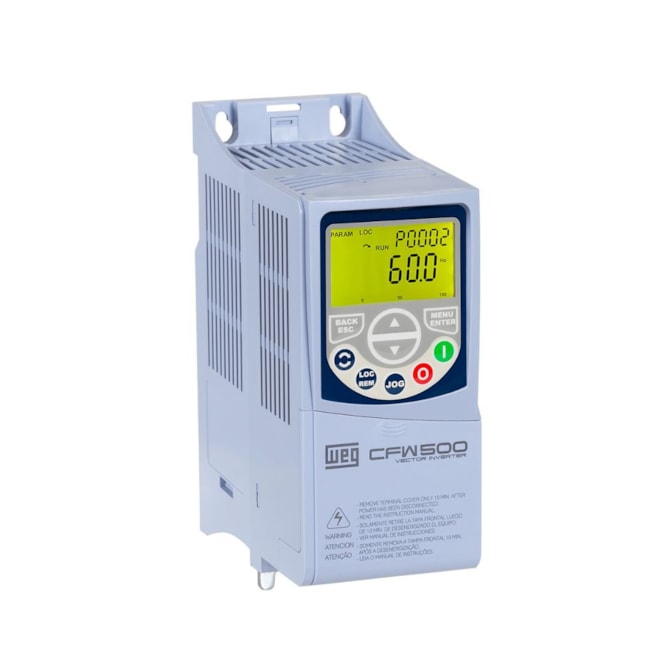 Inversor de Frequência 3CV(380V) 4CV(440V) 6.1A Trifásico 380-480V CFW500A06P1T4NB20G2 WEG-3ea4e6b6-29b7-44ef-8611-3b5cfc6e2f08