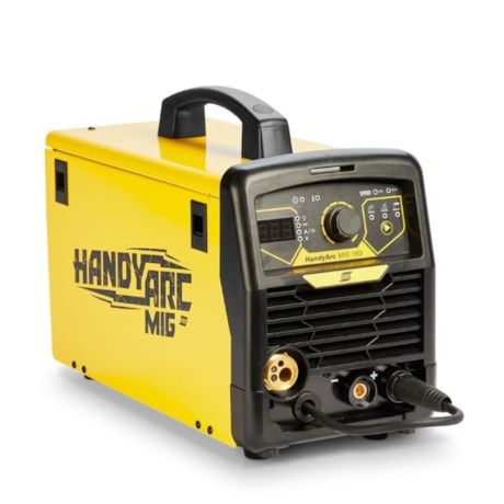 Inversora de Solda MIG/MMA 160A 220V Monofásico HANDYARC MIG 160I + Bobina de Arame MIG + Luva de Soldagem + Máscara de Solda ESAB