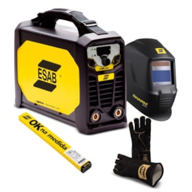Inversora de Solda Tig 200A Monofásico 20V LHN242i ESAB + Máscara de Solda + Luva de Soldagem + Eletrodo Revestido ESAB