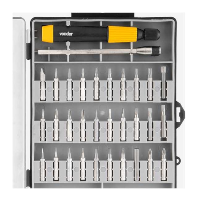 Jogo Bits de Precisão de Encaixe Sextavado 4mm com 32 Peças 3538320000 VONDER-b3bfe655-c7d5-4e54-a350-358dfc874e1d