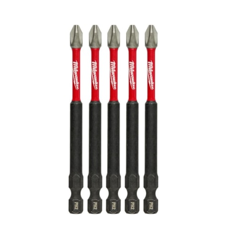 Jogo Bits Phillips de Impacto PH2 x 89mm com 5 Peças 48-32-4564 MILWAUKEE