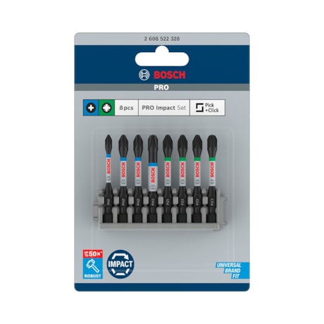 Jogo Bits PRO Impact com 8 Peças 2608522328 BOSCH-3f4e9b30-463e-461a-9e13-56dc83a2e466
