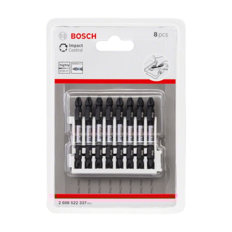 Jogo Bits PRO Phillips Impact Duplo 65mm 8 Peças 2608522337 BOSCH