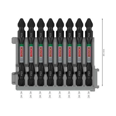 Jogo Bits PRO Pozidriv Impact Duplo 65mm Encaixe 1/4